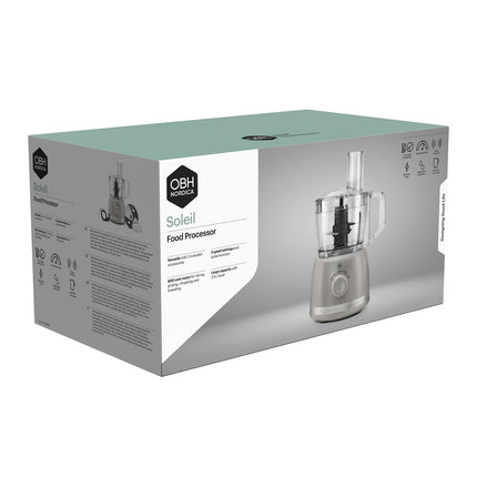Robot culinaire – 2,4 L, gris, 500 W, multifonction