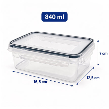 Food Storage Container Set of 7 with Airtight Click Lids, Freezer Safe, Clear