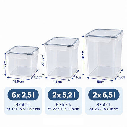 Food Storage Container Set with Click-Lock Lids, 10 Pieces, Airtight, Stackable