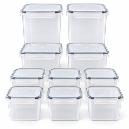 Food Storage Container Set with Click-Lock Lids, 10 Pieces, Airtight, Stackable