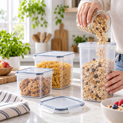 Food Storage Container Set with Click-Lock Lids, 16 Pieces, Airtight, Stackable