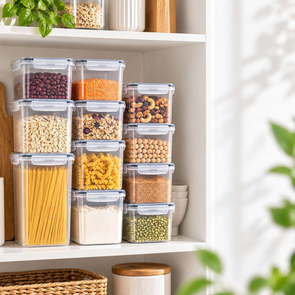 Food Storage Container Set with Click-Lock Lids, 16 Pieces, Airtight, Stackable