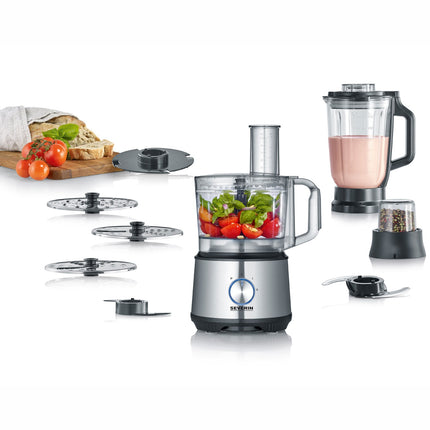 Küchenmaschine 1200 W Mixer, Schüssel, Reibscheiben,