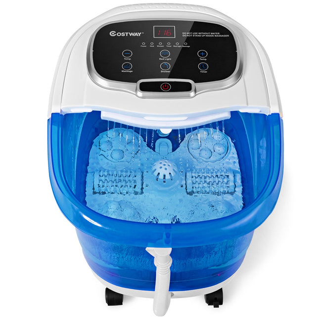 Appareil de massage pour les pieds, chaleur infrarouge 500 W, 6 rouleaux
