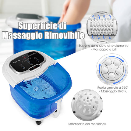Fußsprudelbad, 500W Infrarotwärme, 6 Rollen