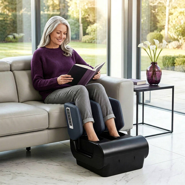 Appareil de massage des pieds et des jambes avec chaleur, compression d'air et minuterie