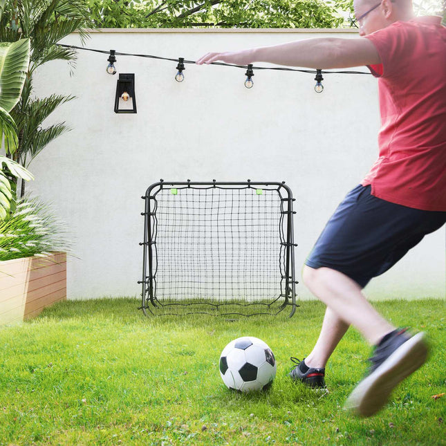 Fußball-Rebounder-Netz - Doppelseitig, verstellbarer Stahl