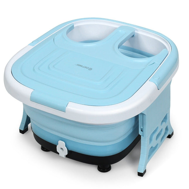 Bain de pieds masseur pliable avec télécommande bain de pieds bain à remous 42 x 40 x 24 cm bleu