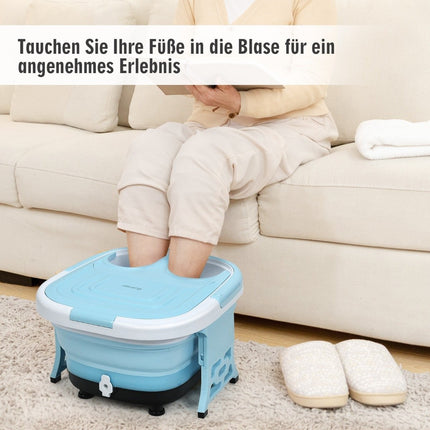 Fußbad Massagegerät faltbar mit Fernbedienung Fußbad Whirlpool 42 x 40 x 24 cm Blau