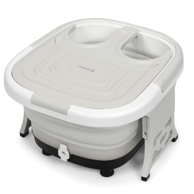 Bain de pieds masseur bain de pieds bain à remous avec température de chauffage réglable 42 x 40 x 24 cm gris
