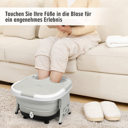 Fußbad Massagegerät Fußbad Whirlpool mit regelbarer Heiztemperatur 42 x 40 x 24 cm grau