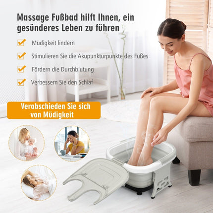 Fußbad Massagegerät Fußbad Whirlpool mit regelbarer Heiztemperatur 42 x 40 x 24 cm grau