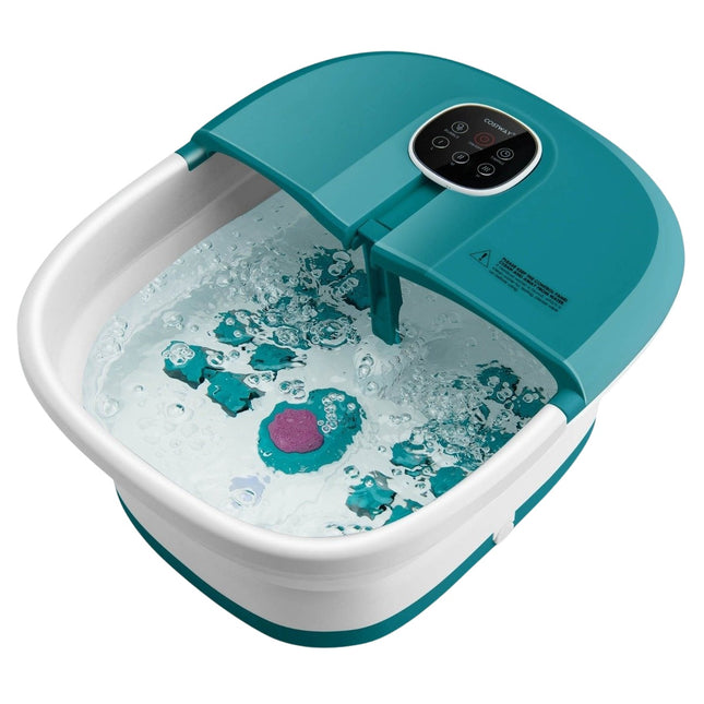 Bain de pieds masseur massage des pieds spa avec télécommande pliable 33,5 x 41 x 20,5 cm turquoise