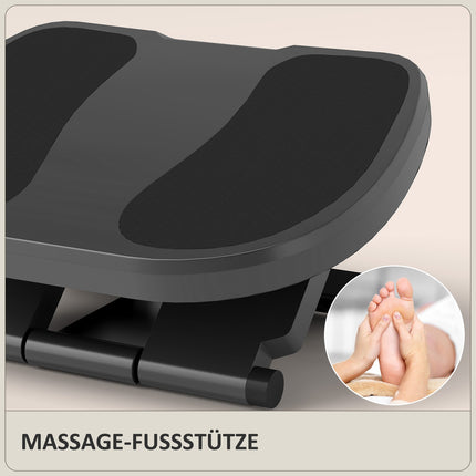 Verstellbare ergonomische Schreibtisch-Fußstütze – 3 Stufen, grau