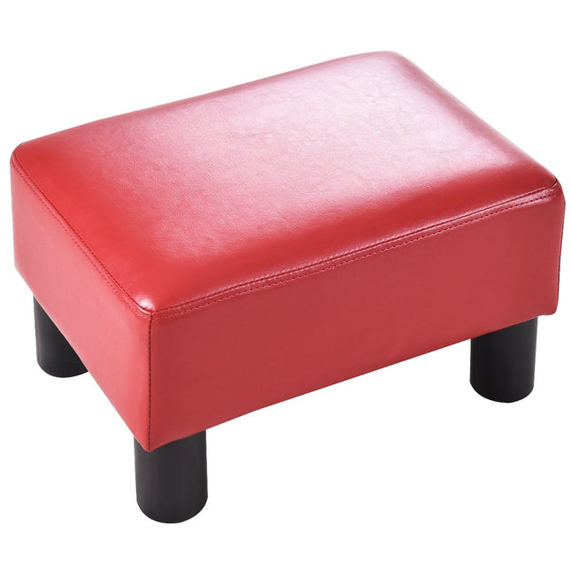 Fußhocker Sitzhocker Fußstütze Fußstütze Fußstütze Polsterhocker PU 40 x 30 x 24cm-Rot