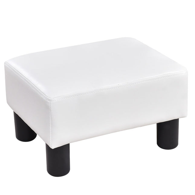 Fußhocker Sitzhocker Fußstütze Fußstütze Fußstütze Polsterhocker PU 40 x 30 x 24cm-Weiß