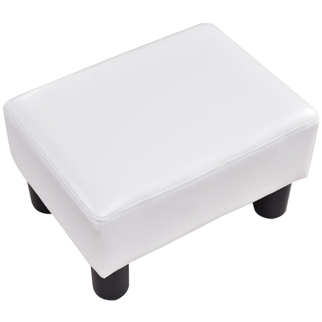 Fußhocker Sitzhocker Fußstütze Fußstütze Fußstütze Polsterhocker PU 40 x 30 x 24cm-Weiß
