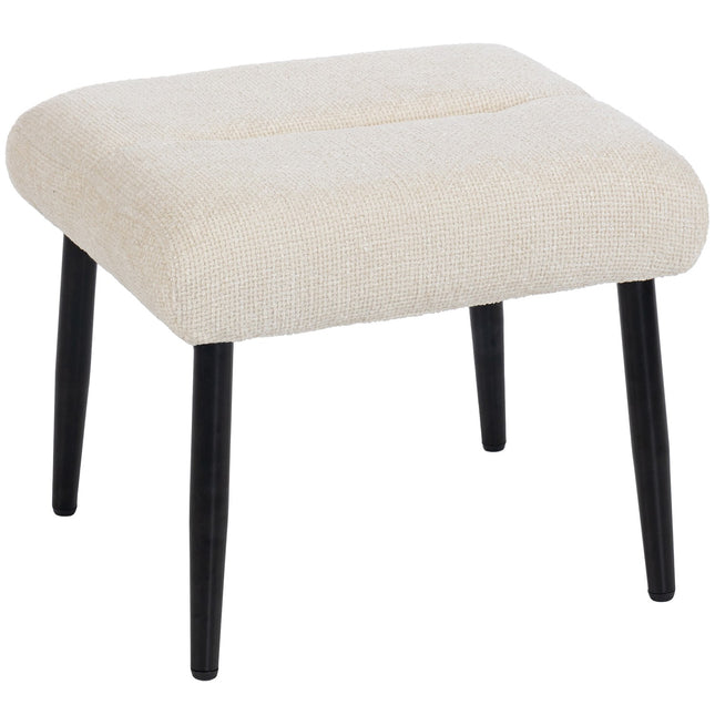 Fußhocker mit Chenille-Kissen, Stahlbeine, 45x41x38 cm