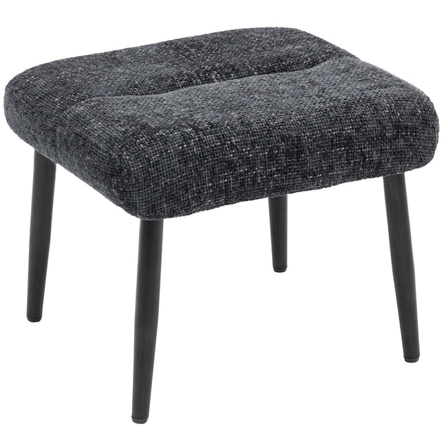 Fußhocker mit weichem Kissen, Chenille-Stoff, Stahlbeine