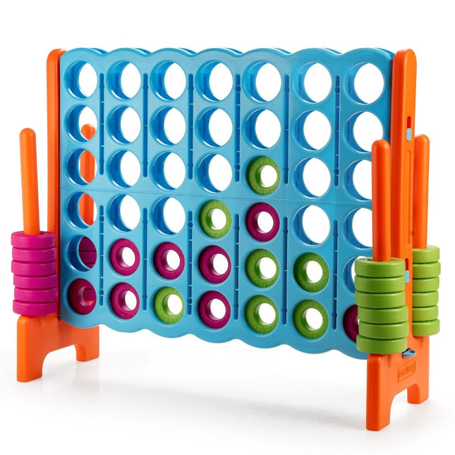Jeu à quatre Jeu à quatre avec 42 anneaux géants 120 x 42 x 104 cm bleu + orange