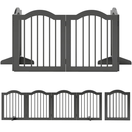 Freistehendes Hundegitter, faltbar, 4 Paneele, 208x29,5x61 cm, Schwarz