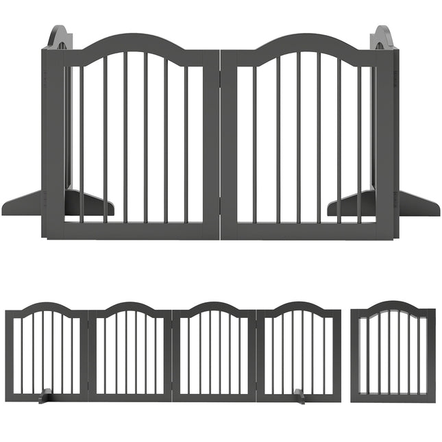 Barrière pour chien autoportante, pliable, 4 panneaux, 208 x 29,5 x 61 cm, noire