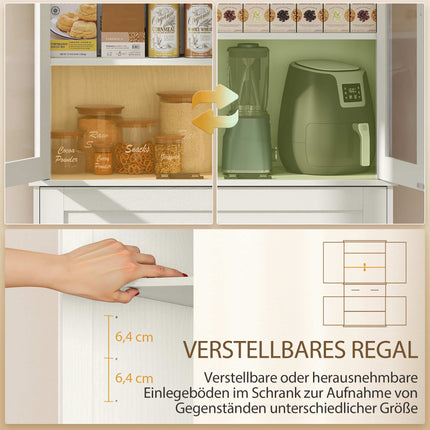 Freistehender Küchenvorratsschrank mit verstellbaren Einlegeböden
