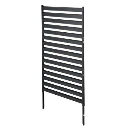Freestanding Metal Privacy Screen, 38 x 72 in, Black