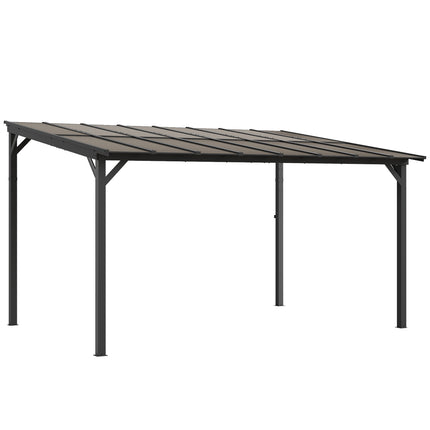 Auvent de terrasse autoportant, 3 x 4,3 m, toit en polycarbonate