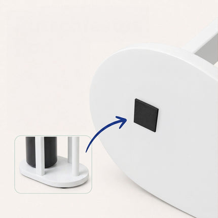 Porte-rouleau de papier toilette sur pied avec étagère – Blanc