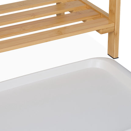 Porte-serviettes sur pied avec étagère