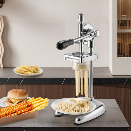 French Fry Cutter, Stainless Steel Press-Type, Pull-Out Bowl