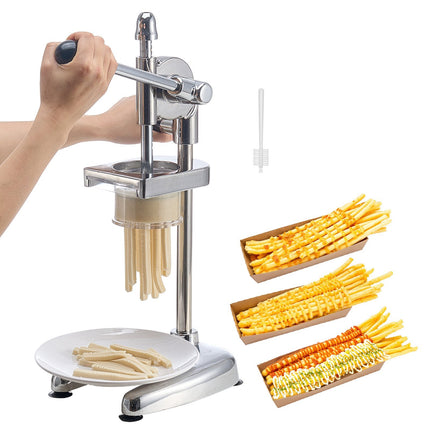 French Fry Cutter, Stainless Steel Press-Type, Pull-Out Bowl