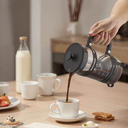 French Press Coffee Maker 1L, Borosilicate Glass, Stainless Filter