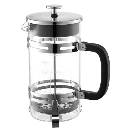French Press Coffee Maker, 1L Borosilicate Glass, Steel Filter