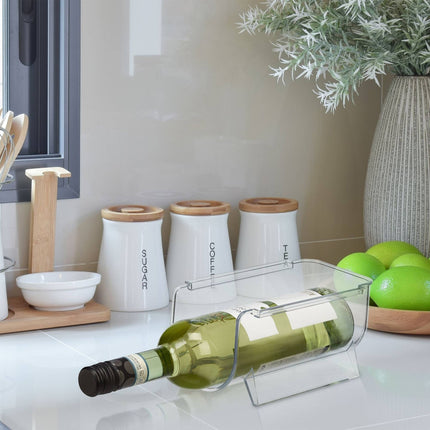 Ensemble de rangements pour bouteilles de réfrigérateur - Empilables, porte-bouteilles transparent