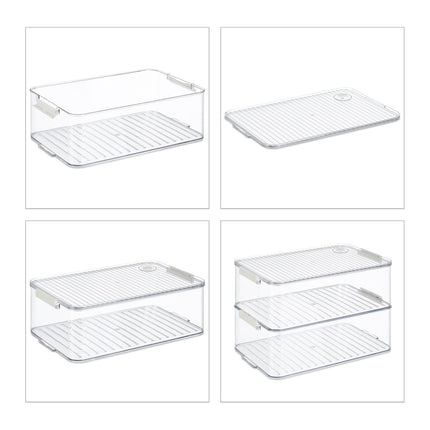 Boîtes de rangement pour réfrigérateur avec couvercle, lot de 2, affichage de la date