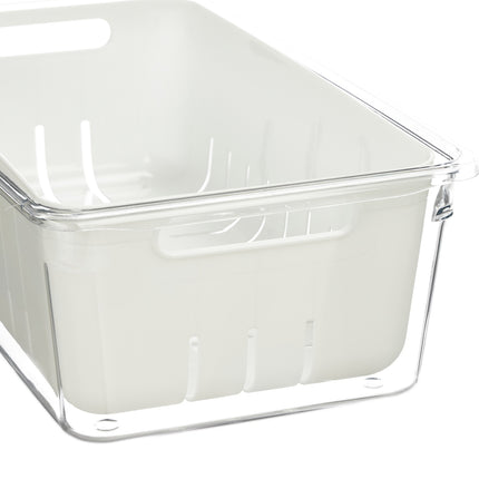 Lot de 4 boîtes de rangement pour réfrigérateur avec panier de drainage