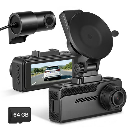 Front and Rear Dash Cam 4K/1080P, GPS, 64GB