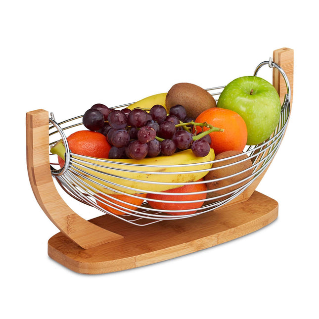 Obstkorb Bambus Edelstahl