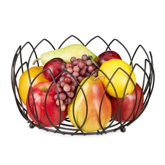 Obstkorb aus schwarzem Metall