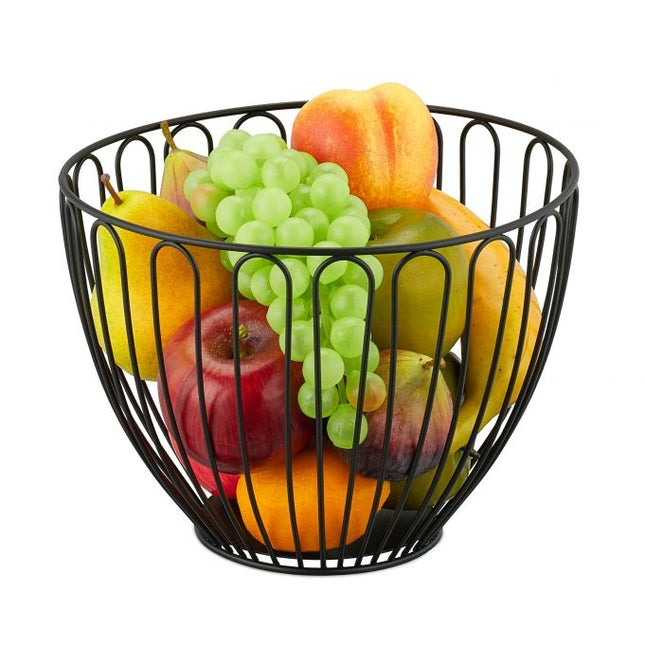 Fruit bowl in black metal