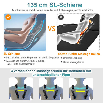 Fauteuil de massage complet du corps avec gravité zéro et chaleur