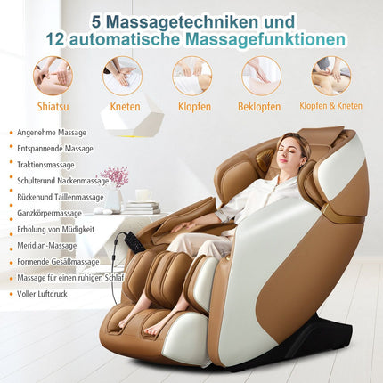 Fauteuil de massage complet du corps avec gravité zéro et chaleur