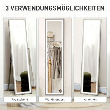 Miroir LED pleine longueur, 40 x 160 cm, commande tactile, intensité variable