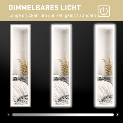 Miroir LED pleine longueur, 40 x 160 cm, commande tactile, intensité variable