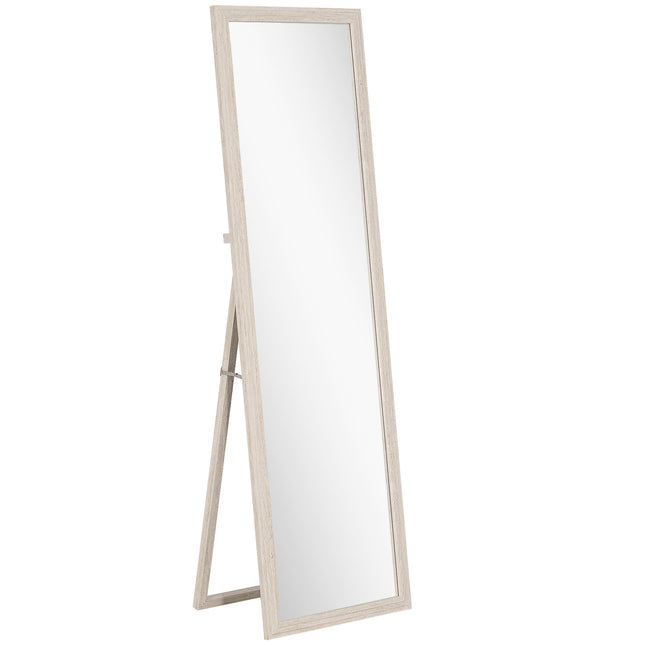 Miroir pleine longueur, 160 x 50 cm, rectangulaire, cadre blanc