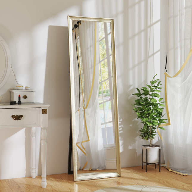 Miroir pleine longueur, placement flexible, 160 x 50 cm, doré