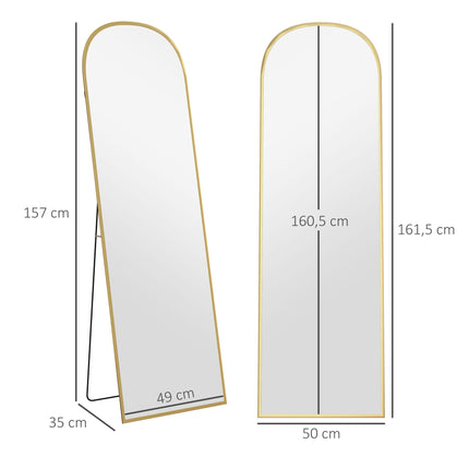 Ganzkörperspiegel, Gold, 50 x 161,5 cm, Aluminiumrahmen
