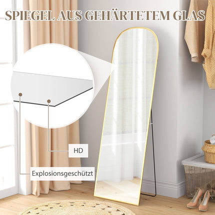 Ganzkörperspiegel, Gold, 50 x 161,5 cm, Aluminiumrahmen